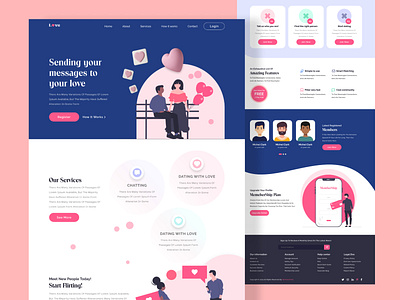 Dating app website landing page app dailyui dating dating app dating app design dating app website design influencer landing page ui uiux ux website website design