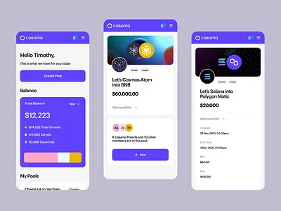 Casama | Join Pool animation mobile bazen agency bitcoin blockchain crypto crypto app crypto desktop app crypto mobile app crypto ui crypto wallet cryptocurrency dashboard defi ethereum finance fintech mobile dashboard saas ui ux web3
