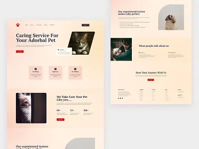 Pet training website cat training website dog training website landing page pet training pet web ui pet website ui uiux ux uxui