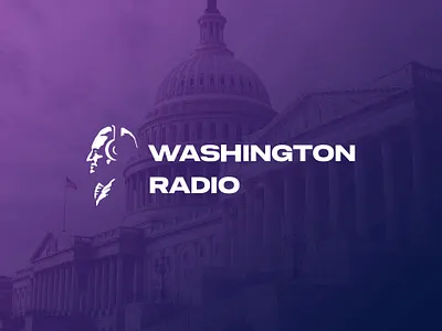 Washington radio boradcat broadcasting head logo logodesign man minimal news people radio washington