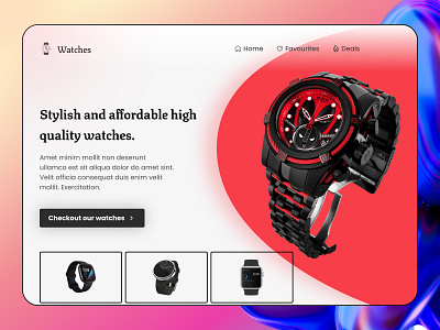 Landing page for watches website #dailyui #003 adobe xd design figma illustration logo portfolio sketch ui ui designer user experience user experience designer user interface user interface designer ux