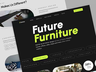 DeInter - Furniture Landing Page branding furniture graphic design minimalist modern ui ux website