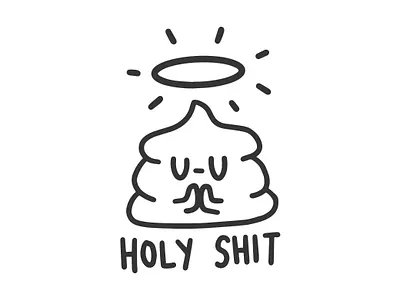 holy shit black and white cute doodle funny holy humor ignorant ignorant tattoo illustration lol poop scribble shit tattoo turd