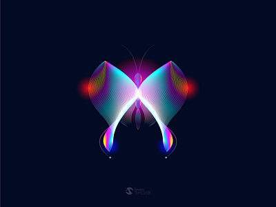 Neon Butterfly Illustration butterlfy colourful concept cool design graphic illustration modern neon effect vector