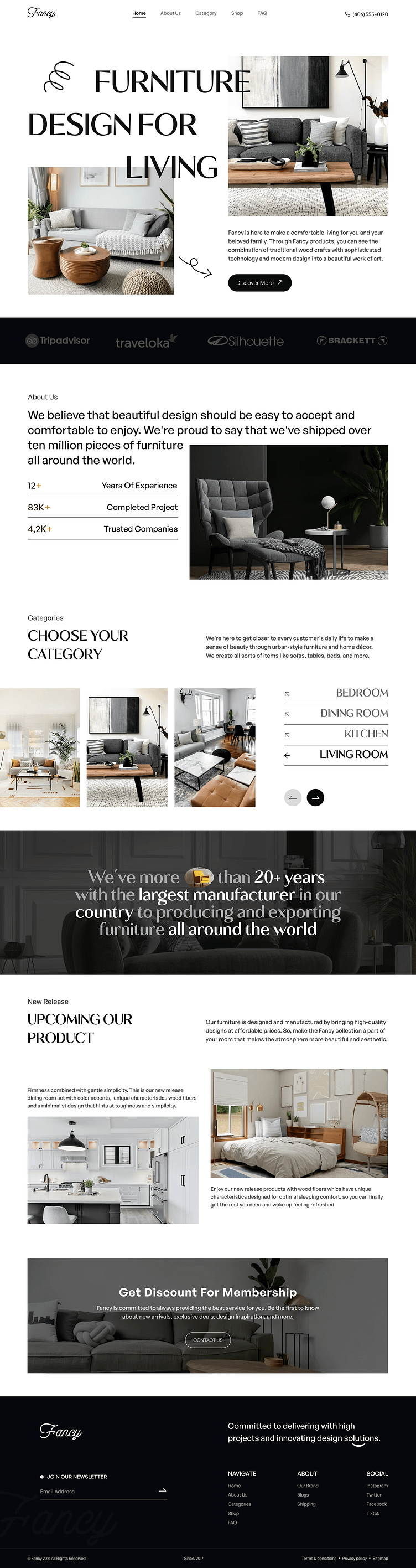 Fancy Furniture website landing page by Renalda Aji for Keitoto on