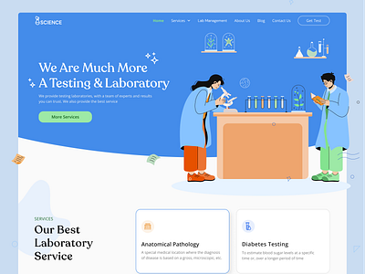 Website Laboratory 🦠 covid19 design figma figmadesign health healthy illustration laboratory landingpage ui uiux website