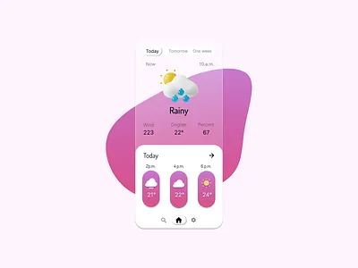 Weather App- Mobile (2021) app blob blur colorful design glas modern ui weather
