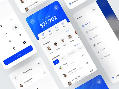 Finance Mobile App app bank bank account bank app bank card banking card credit card e wallet ewallet finance finance app financial fintech mobile money transfer transactions transfer ui wallet