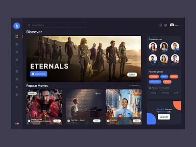Fi. - Film Dasboard app design dark mode dasboard dasboard system design film dasboard landingpage light mode muhammad zaini ui ui dasboard uiux ux web app website zaini