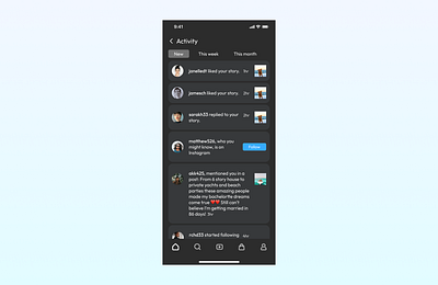 100 Day UI Challenge Day 47 - Activity Feed 100dayuichallenge activityfeed dailyuichallenge day47 design mobile ui uiuxdesign ux