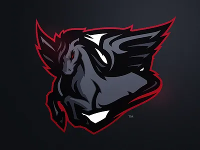Dark Pegasus branding dark design evil fantasy gaming gaming logo horse illustration logo mascot logo pegasus sports sports logo vector