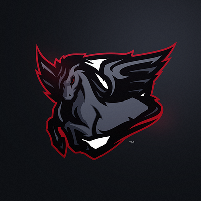 Dark Pegasus branding dark design evil fantasy gaming gaming logo horse illustration logo mascot logo pegasus sports sports logo vector