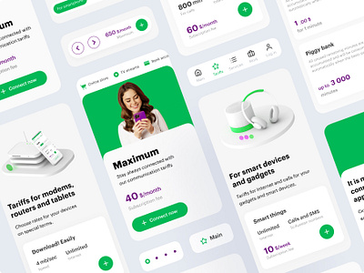 UI design concept for Telecom company 3d app concept design illustration interface mobile mobile ui telecom ux ui visual