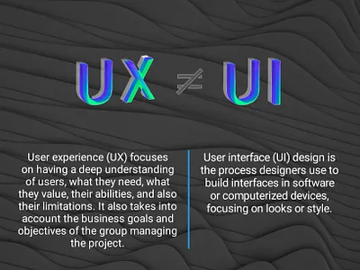 UX is not equal to UI app design illustration ui ux