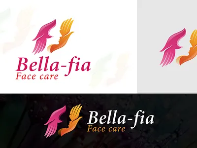 Bella-fia Face care logo design bella fia face care logo design branding butterfly logo cosmetic cosmetic logo curly face fashion fertility graphic design healthcare logo natural premium skin spa spa logo wellness women yoga