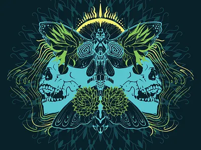 Agave Illustration agave cintiq digital illustration illustration moth moths skull skulls spirits sun tequila