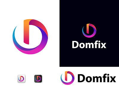 Domfix Logo abstract logo branding business logo creative logo design grandient graphic design letter logo logo logo branding logo design medicine logo minimal modern logo tranding logo web