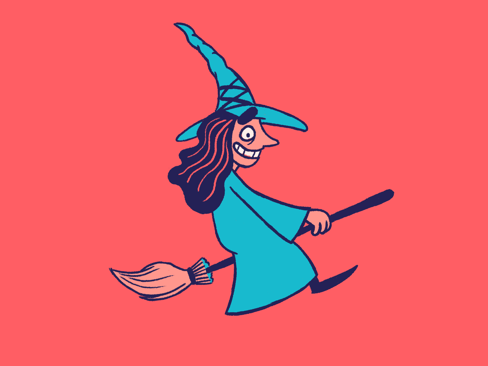 Crazy Witch animated gif animation cel animation crazy emotions frame by frame halloween illustration spooky witch