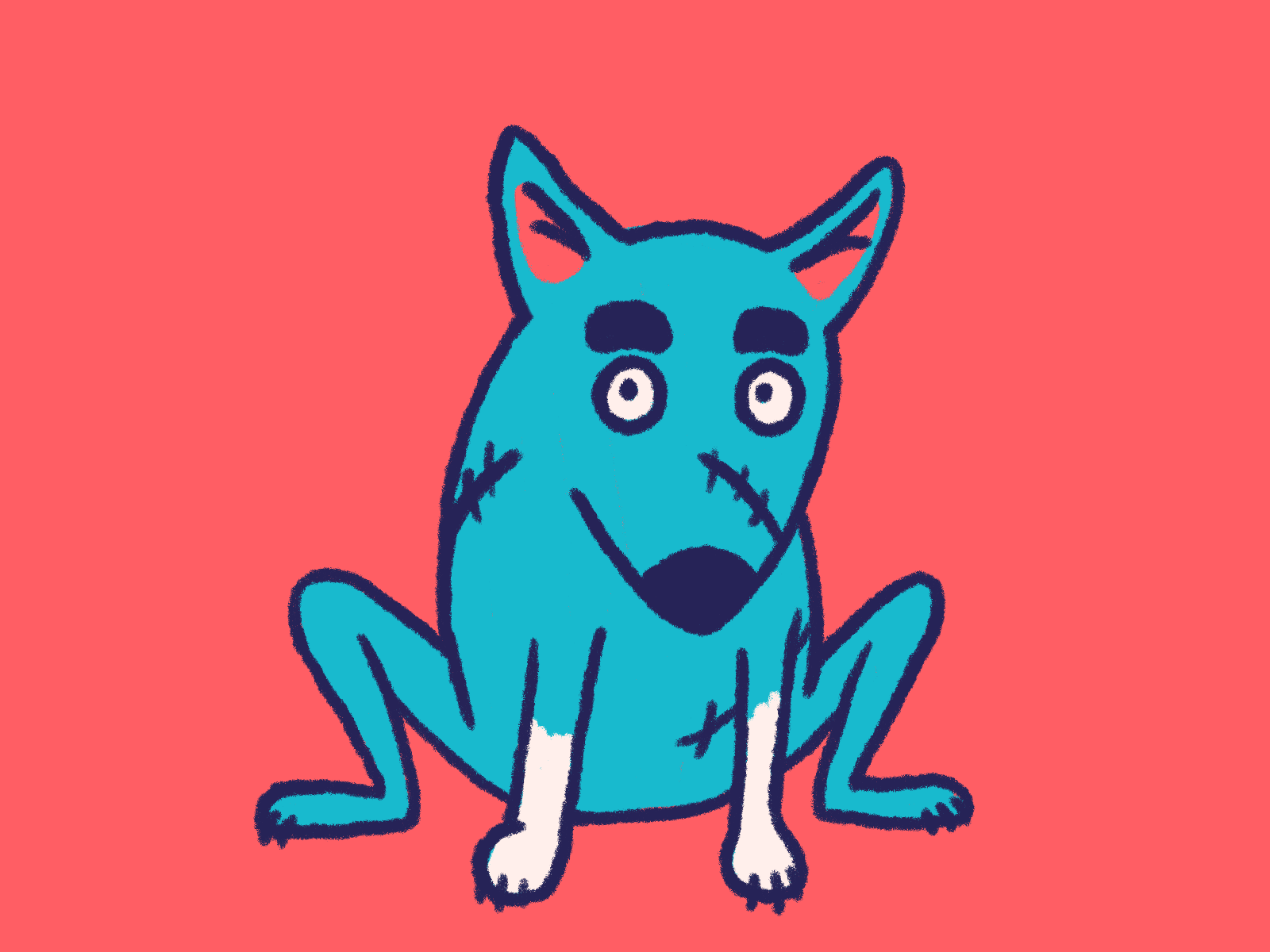 Oh no! animated gif animation cel animation cringe dog emotion frame by frame halloween illustration spooky