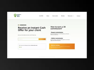 Real Estate Cash Offer Landing Page above the fold cash offer clean design figma full screen gold landing landing page offer property real estate realtor sales ui ux web white