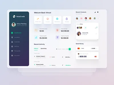 NoteCredit - Finance Dashboard Design bankwebsite business currency deshboard design finance financedeshboard financewebsite fundwebsite globaltrade landing page money moneywebsite price trading ui ui design website website design websitedesign