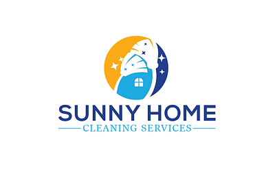 Sunny Home Cleaning Services Logo design cleaning service logo creative logo free logo home clean logo logo logo design logo idea logo within 6 hours modern logo