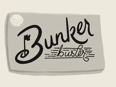 Bunker buster badge branding bunker character design golf golfball golfer illustration logo minneapolis mn texture ui vector vintage