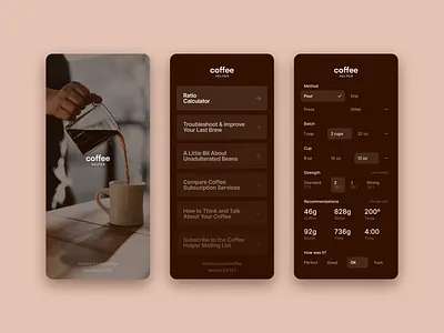 Coffee Helper App app mobile native product design