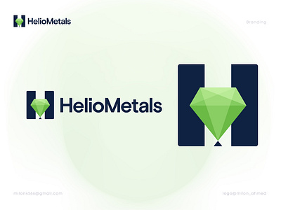 Helio Metals Logo brand brand identity branding conceptual logo creative logo daimond h logo design identity letter h logo logo logo design logo mark logo type logodesign logos metals minimalist modern logo symbol vector