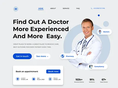 Medical website design care clinic doctor figma health healthcare hospital interaction design landing page design medical medicine service ui ui design ux web webpage website