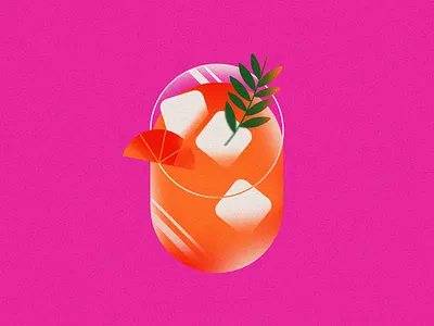 Summer of Spritz aperol cocktail drink illustration orange retro summer