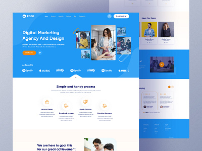 Poco - Digital Marketing Agency Landing Page UI Design 2022 trends branding clean design design studio design trends designerzafor digital agency figma landing page marketing agency modern design poco templatecookie ui ui design ux ux design xd