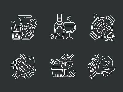 Menu Icons black design icons illustration illustrator line linear logo menu vector