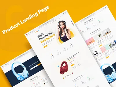 Product Landing Page Design app landing graphic design home page design mobile app mobile app design product landing page design ui website design