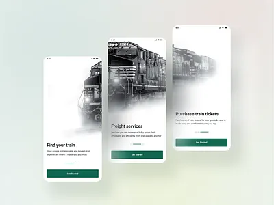Onboarding screens concept (Nigeria Railway Corporation) design mobile onboarding screens railway tracks train transport ui ux web