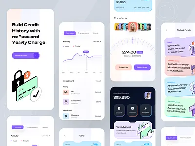 Banking Mobile Wallet accounting analytics app design balance bank banking credit card deposit ewallet finance finance app finances financial fintech fund transfer mobile banking money management neobank payments transactions