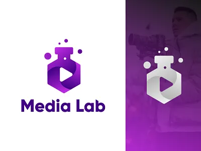 Media lab logo, modern logo abstract logo app logo brand identity branding creative logo dual meaning logo flat logo gradient logo lab logo logo and branding logo design media lab logo media logo minimal logo minimalist logo modern logo science logo symbol design video logo videography logo