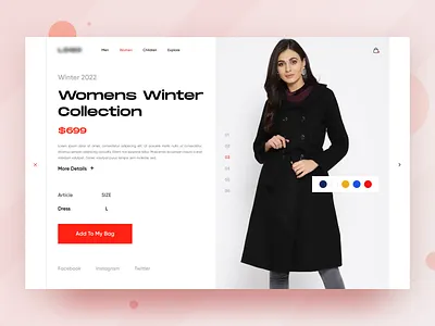 Ecommerce Website add to bag add to cart app dashboard design ecommerce web layout design ecommerce website design homepage interaction design shopping cart design trendy design ui ui design user interface design ux ux design web design web ui design website women winter collection