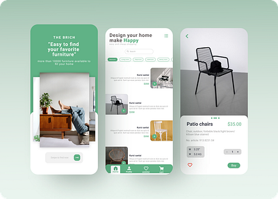 Funiture Mobile App branding furniture ui ux