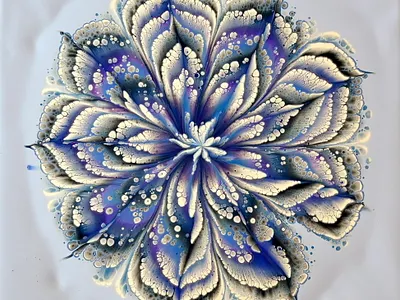 AMAZING Fluid art Flower painting ~ Reverse Flower dip with Nap acrylic acrylic paint art blue design dip fiona art flower illustration paintings pouring tutorial