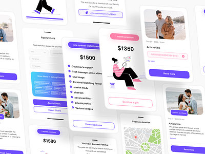 Dating Platform | Components | Part1 app appdesign application design clean dating app dating application design designer ill illustration popular social media social media apll trend trending ui ui design uidesigner uiux ux