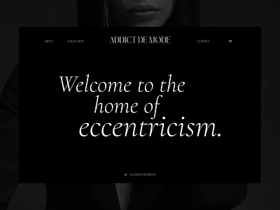 Addict De Mode’s conceptual landing page adobexd after effects branding design figma landing page prototype typography ui ui design user interface ux website website landing page websitedesign