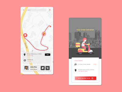 Location Tracker #DailyUI #020 adobe xd app design application dailyui design fooddeliveryapp location locationtracker locationtracking tracker ui