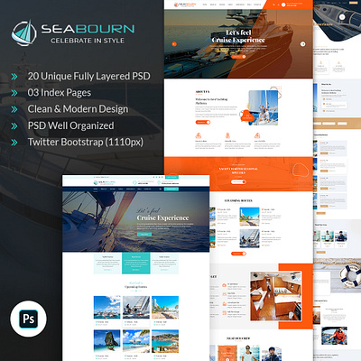 Seabourn Boat Booking PSD Template