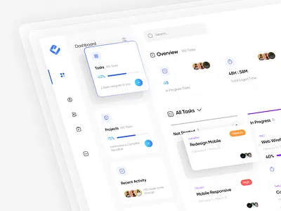Cluster | Task management dashboard dashboaed management project task team ui web design