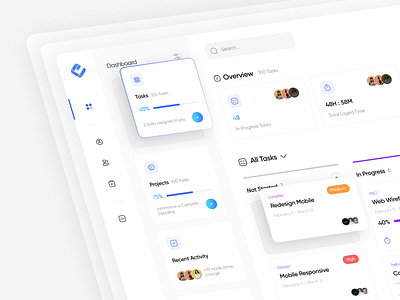 Cluster | Task management dashboard dashboaed management project task team ui web design