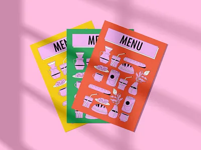 Color Cafe - Menu 2d adobe art branding design editorial illustration graphic design illustration illustrator logo ui vibrant