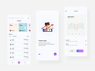 Mobile app crypto wallet. app design colorful crypto wallet cryptocurrency app design frelancer minimal mobile mobile app ui uiux userexperience designer userinterface designer ux