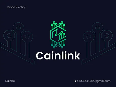 Cainlink Crypto Logo blockchain branding coin crypto currency decentralized defi fintech gradient graphic design icon identity investment lettering logo network planet space token trading