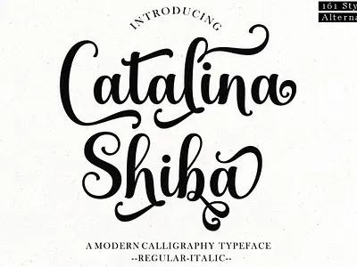 Catalina Shiba branding calligraphy card casual elegant fonts graphic design handmade lettering logo modern script typeface ui wedding